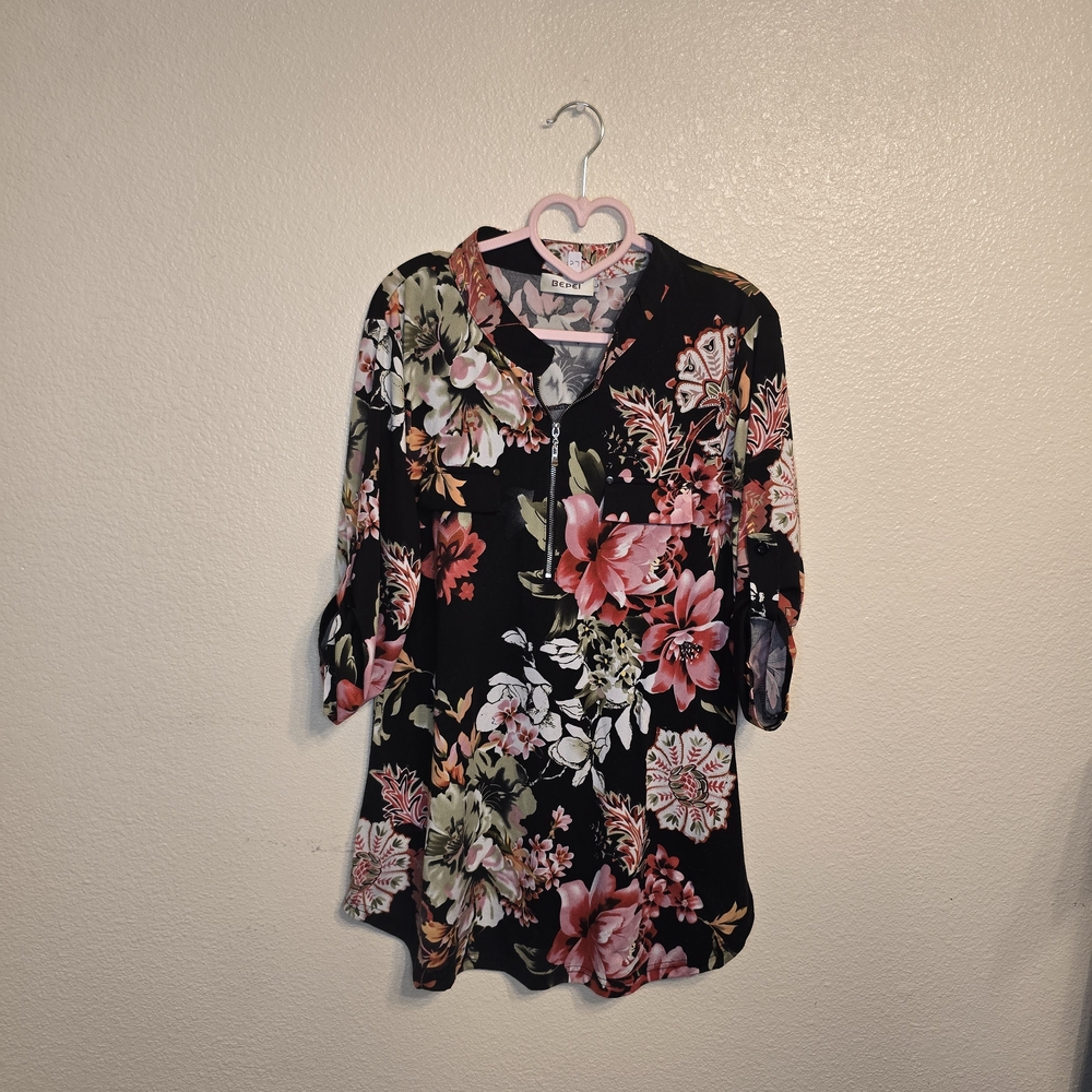 Floral Black Women's Top